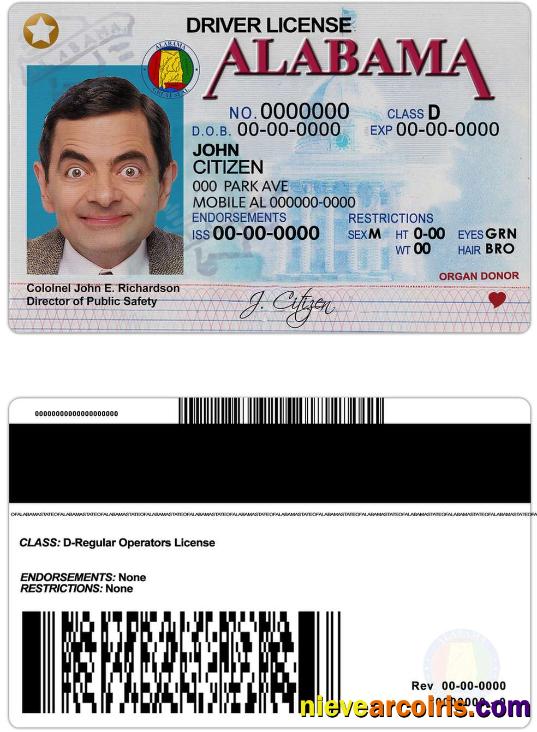 USA Alabama driving license